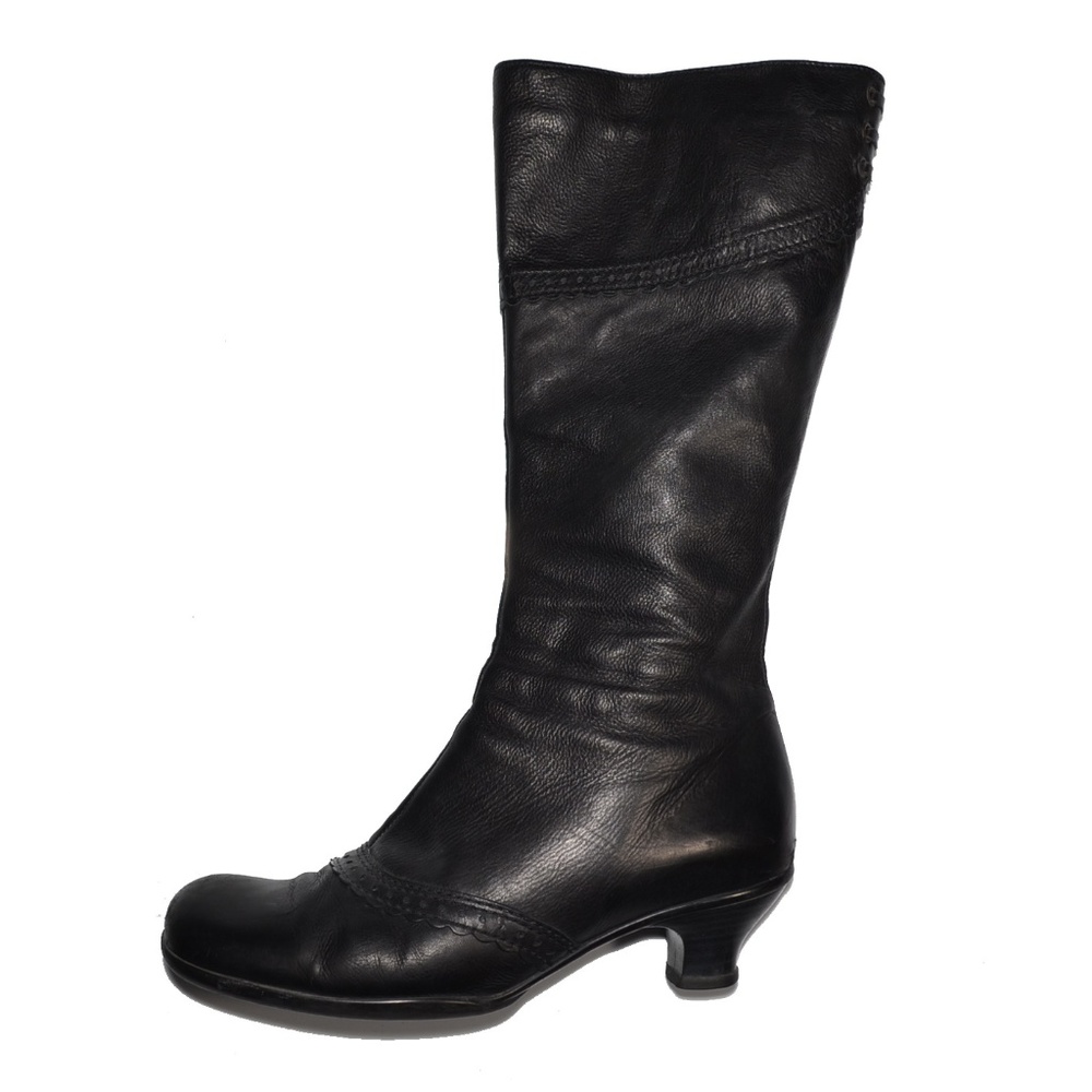 La Canadienne Tahra Brogue Leather Boots 8.5 Black